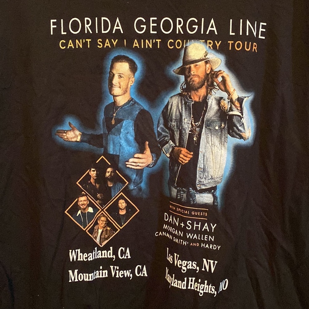 EUC concert shirt 2019 Florida Georgia Line XL - Picture 2 of 5